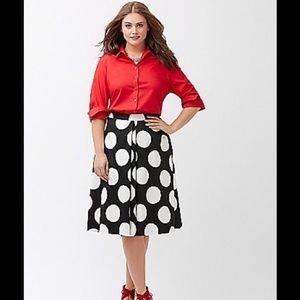 Lane Bryant Black and White Polka Dot Skirt - 26